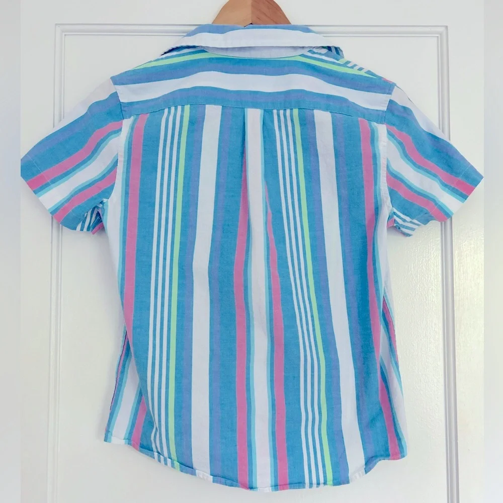 Boys, vineyard vines, short sleeve multicolor stripe button-down shirt - Picture 2 of 3